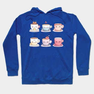 6 cute tea in Japanese style with pastel color Hoodie